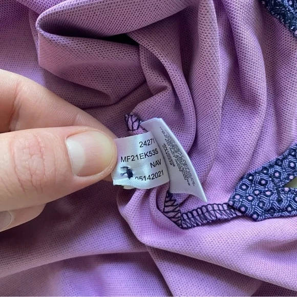 Peter Millar Summer Comfort Polo Golf Shirt Size XXL Purple White Pattern - Picture 6 of 6